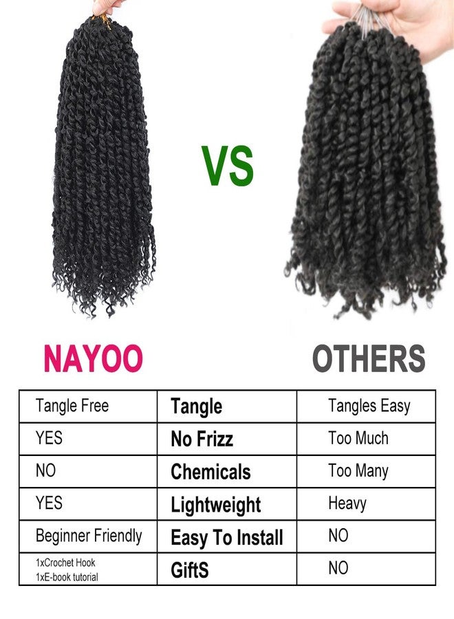 NAYOO Passion Twist Hair - 8 Packs 16 Inch Water Wave Crochet Hair,Passion Twist Crochet Hair For Women Long Passion Twists Synthetic Braiding Hair Extensions(16 Inch 8 Packs,1B) - Image 5